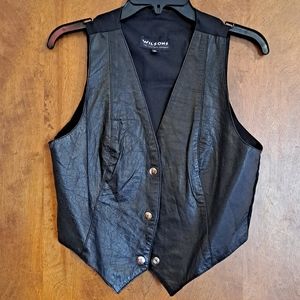 Vintage Womens Black Leather vest